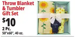 Ocean State Job Lot Throw Blanket & Tumbler Gift Set 2 Pc offer