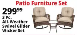 Ocean State Job Lot 3 Pc. All-Weather Swivel Glider Wicker Set offer