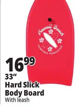 Ocean State Job Lot 33 Hard Slick Body Board With leash offer