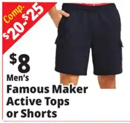 Ocean State Job Lot Men's Famous Maker Active Tops or Shorts offer