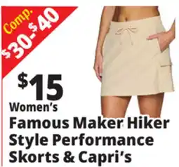 Ocean State Job Lot Women's Famous Maker Hiker Style Performance Skorts & Capri's offer