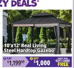 Ocean State Job Lot 10'x12' Real Living Steel Hardtop Gazebo offer