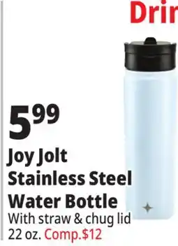 Ocean State Job Lot Joy Jolt Stainless Steel Water Bottle offer