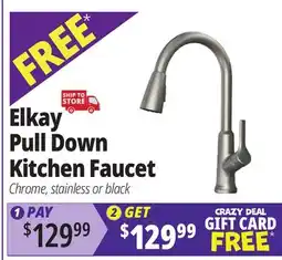 Ocean State Job Lot Elkay Pull Down Kitchen Faucet offer