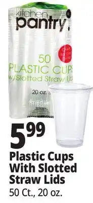 Ocean State Job Lot Plastic Cups With Slotted Straw Lids offer