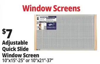 Ocean State Job Lot Adjustable Quick Slide Window Screen offer