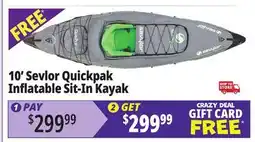 Ocean State Job Lot 10' Sevlor Quickpak Inflatable Sit-In Kayak offer