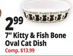 Ocean State Job Lot 7 Kitty & Fish Bone Oval Cat Dish offer