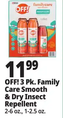 Ocean State Job Lot OFF! 3 Pk. Family Care Smooth & Dry Insect Repellent offer