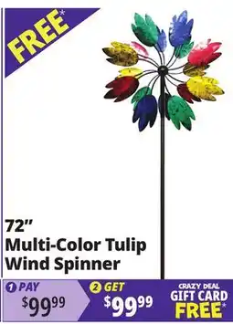Ocean State Job Lot 72 Multi-Color Tulip Wind Spinner offer