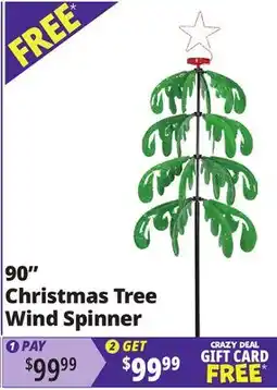 Ocean State Job Lot 90 Christmas Tree Wind Spinner offer