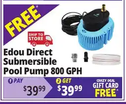Ocean State Job Lot Edou Direct Submersible Pool Pump 800 GPH offer