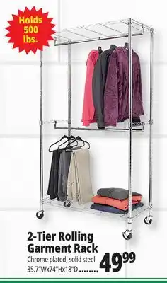 Ocean State Job Lot 2-Tier Rolling Garment Rack offer