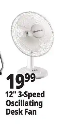 Ocean State Job Lot 12 3-Speed Oscillating Desk Fan offer