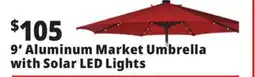 Ocean State Job Lot 9' Aluminum Market Umbrella with Solar LED Lights offer