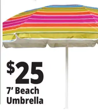 Ocean State Job Lot 7' Fiberglass Tilting Beach Umbrella offer
