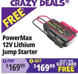 Ocean State Job Lot PowerMax Lithium 12V Jump Starter offer