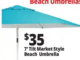 Ocean State Job Lot 7' Tilt Market Style Beach Umbrella offer
