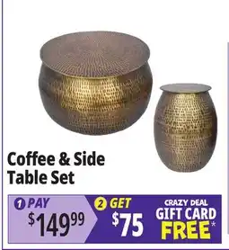 Ocean State Job Lot Coffee & Side Table Set offer