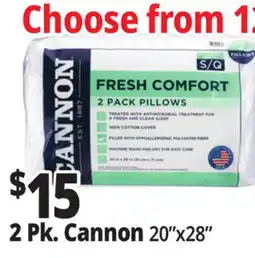 Ocean State Job Lot Bed Pillows 2 Pk. Cannon 20x28 offer