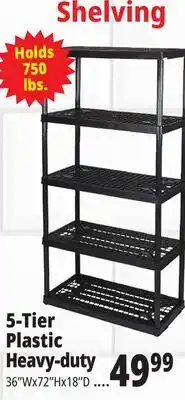 Ocean State Job Lot Maxit 5-Tier Heavy-Duty Plastic Shelving Unit offer