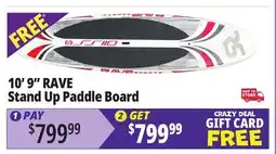 Ocean State Job Lot 10' 9 RAVE Stand Up Paddle Board offer