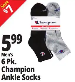 Ocean State Job Lot Men's 6 Pk. Champion Ankle Socks offer