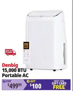 Ocean State Job Lot DENBIG 15,000 BTU ASHRAE Portable Air Conditioner White offer