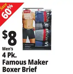 Ocean State Job Lot Men's 4 Pk. Famous Maker Boxer Brief offer