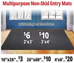 Ocean State Job Lot Multipurpose Non-Skid Entry Mats offer