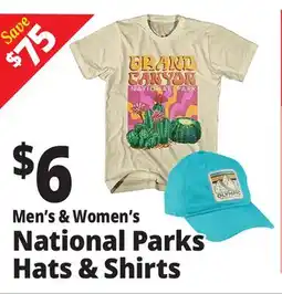 Ocean State Job Lot Men's & Women's National Parks Hats & Shirts offer