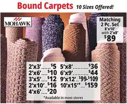 Ocean State Job Lot Bound Carpets offer