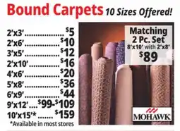 Ocean State Job Lot Bound Carpets offer