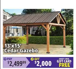 Ocean State Job Lot 13'x15' Cedar Gazebo offer