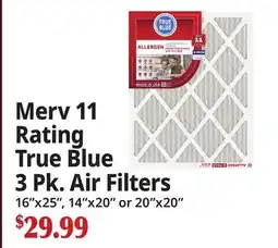Ocean State Job Lot Merv 11 Rating True Blue 3 Pk. Air Filters offer