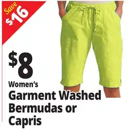 Ocean State Job Lot Women's Garment Washed Bermudas or Capris offer