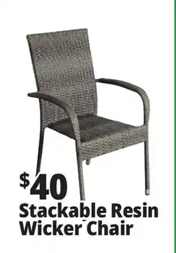 Ocean State Job Lot Resin Wicker Stack Chair Brown offer