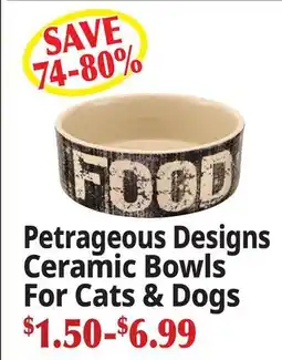 Ocean State Job Lot Petrageous Designs Ceramic Bowls For Cats & Dogs offer