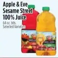 Pioneer Supermarkets Apple & Eve Sesame Street 100% Juice offer