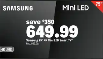 Meijer Samsung 75" 4K Mini LED Smart TV offer