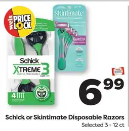 Weis Markets Schick or Skintimate Disposable Razors offer