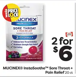 Weis Markets MUCINEX InstaSoothe Sore Throat + Pain Relief offer