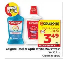 Weis Markets Colgate Total or Optic White Mouthwash offer