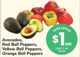 ACME Avocados, Red Bell Peppers, Yellow Bell Peppers, Orange Bell Peppers offer