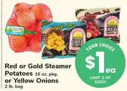ACME Red or Gold Steamer Potatoes 16 oz. pkg. or Yellow Onions 2 lb. bag offer