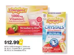 CVS Emergen-C drink mix 18, 30 ct., Crystals 28 ct., gummies 36, 45 ct. or chewables 40 ct offer