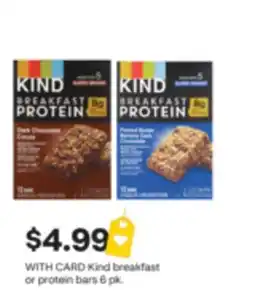 CVS Kind breakfast or protein bars 6 pk. 6 pk offer