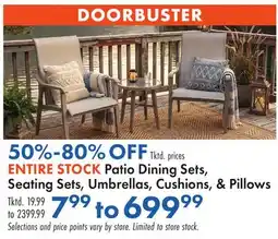 Boscov's Patio Dining Sets, Seating Sets, Umbrellas, Cushions, & Pillows offer