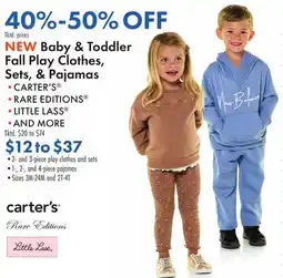 Boscov's NEW Baby & Toddler Fall Play Clothes, Sets, & Pajamas offer