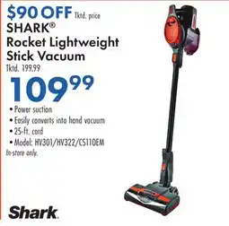 Boscov's SHARK Rocket Lightweight Stick Vacuum offer
